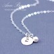 Personalized Hand Stamped Initial with Dainty Pearl Necklace