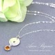 Customized Hand Stamped Initial with Birthstone Necklace