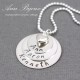 3 Layered Family Name with Dainty Heart Mommy Necklace