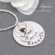 3 Layered Family Name with Dainty Heart Mommy Necklace