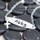 Hand Stamped Name with Tiny Cross Charm Bracelet