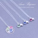 Mother and Daughters Heart with Birthstone Necklace