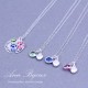 Mother and Daughters Heart with Birthstone Necklace