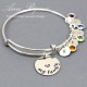 Love My Family Hand Stamped Stainless Steel Bangle Bracelet 