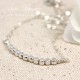Sterling Silver Beaded Cubic Bar Necklace