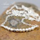 Sterling Silver Beaded Cubic Bar Necklace