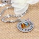Hand Stamped Family Name with Birthstone Necklace
