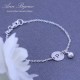 Dainty Initial with Pearl Hand Stamped Bracelet