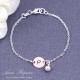 Dainty Initial with Pearl Hand Stamped Bracelet