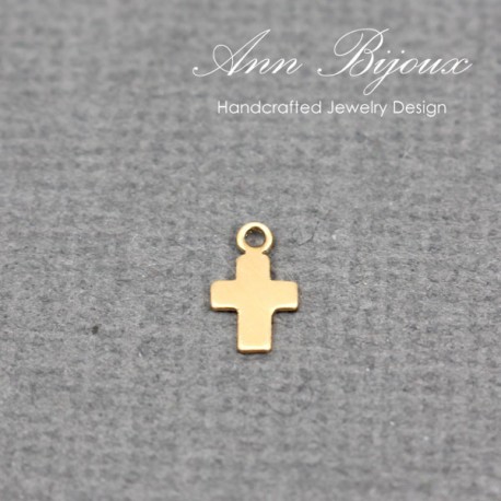 Gold Filled Dainty Cross Charm 