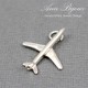 Airplane Charm/Sterling Silver Charm with Jump Ring
