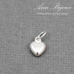 Dainty Heart Silver Charm/Sterling Silver Charm with Jump Ring