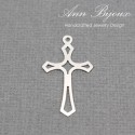 Cross Charm/Sterling Silver Charm with Jump Ring