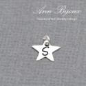 Sterling Silver Dainty Star Charm with Initial