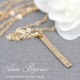 Gold Filled Short Vertical Bar Minimalist Necklace