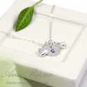 Dainty Sterling Silver Initial Heart Necklace