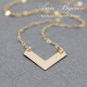 Personalized Hand Stamped Chevron Necklace