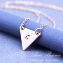 Personalized 14k Gold Filled Dainty Triangle Initial Necklace