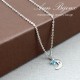 Dainty Moon Charm with Birthstone Necklace