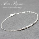 Personalized Sterling Silver Beaded Cubic Bar Bracelet