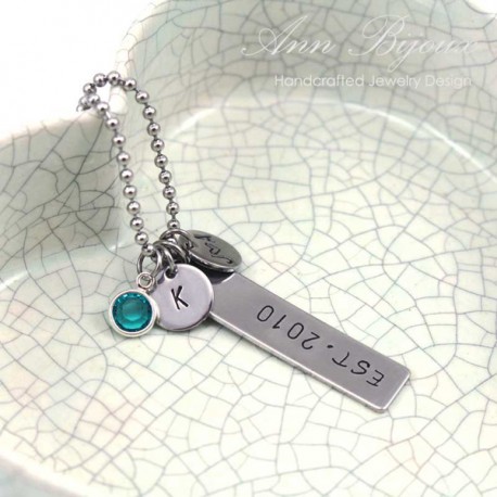 Personalized EST Family Initial Necklace