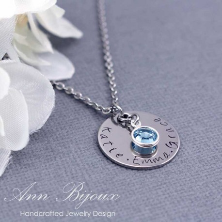 Hand Stamped Stainless Steel Initial Necklace
