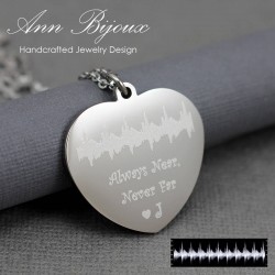 Baby Heartbeat Ultrasound Heart Necklace, Baby Heartbeat Heart Necklace, Actual Heartbeat Jewelry