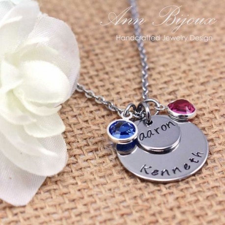 Personalized Hand Stamped Stainless Steel Mommy Necklace