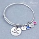 " Love My Family" Personalized Hand Stamped Message Bangle Bracelet