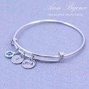 Personalized Hand Stamped Initial Bangle Bracelet