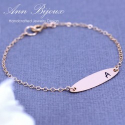 Personalized Gold Filled Dainty Initial Bracelet
