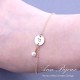 14K Gold Filled Dainty Initial with Pearl Hand Stamped Bracelet