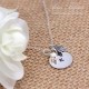 Personalized Hand Stamped Initial with Dainty Leaf Necklace