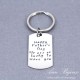 Hand Stamped Message Father Keychain