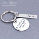 Hand Stamped "A Father is a Son's First Hero"Message Father Keychain