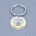 DAD EST. Message Personalized Hand Stamped  Father Keychain