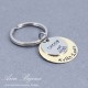 DAD EST. Message Personalized Hand Stamped  Father Keychain