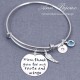 Personalized "Mom, Thanks for My Roots and Wings"" Message Bangle Bracelet