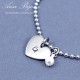 Personalized Heart Initial with Swarovski Pearl Bracelet