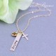 Personalized 14K Gold Filled Name with Cross Necklace