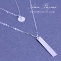 Personalized Set of 2 Sterling Silver Layered Necklace