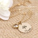 Tree of Life  Hand Stamped Gold Filled Necklace