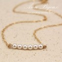 Personalized Delicate Pearl Gold Filled Necklace