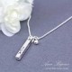 Personalized 4 sided Sterling Silver Bar Pendant Necklace