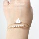Set of 2 Gold Filled Triangle Initial and Pearl Layered Bracelets