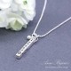 Personalized 4 sided Sterling Silver Bar Pendant Necklace