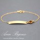 Gold Filled Name Plate with Birthstone Bracelet