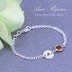 Personalized Sterling Silver Initial with Birthstone Bracelet