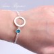 Personalized Sterling Silver Washer with Birthstone Bracelet