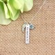 Personalized Sterling Silver Bar Angel Wing Necklace
